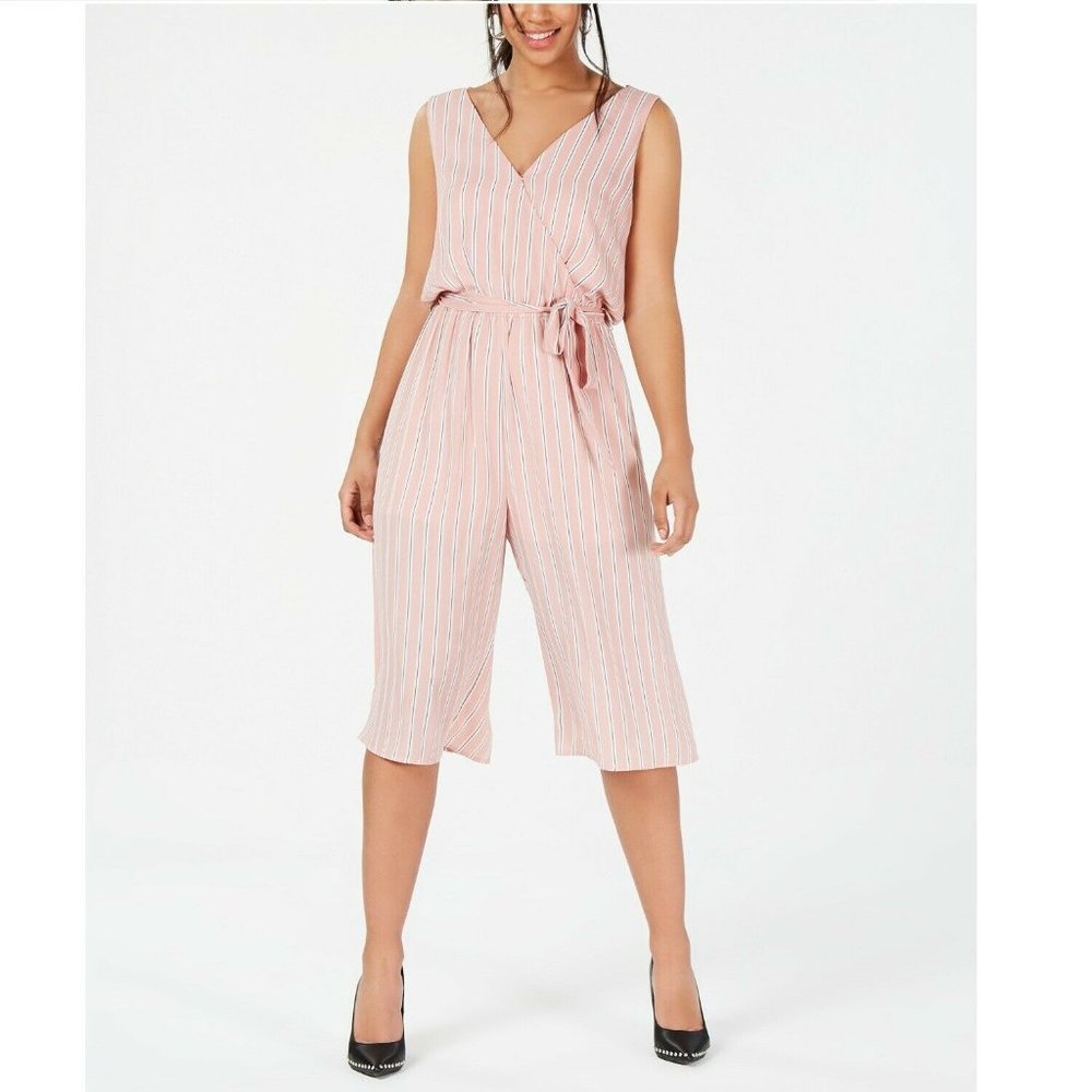 One Clothing S Mauve Striped Jumpsuit NWT BT70